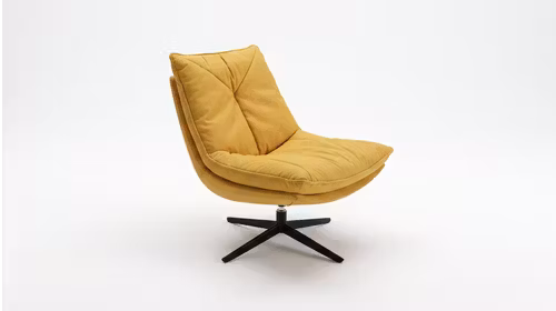 Fotoliu rotativ Moon textil galben