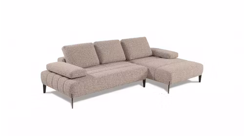 Canapea liniara cu sezlong Freestyle textil Varenne Beige