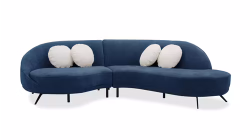 Canapea Graziosa textil bouclé bleumarin dreapta