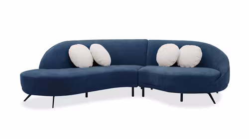 Canapea Graziosa textil bouclé bleumarin stanga