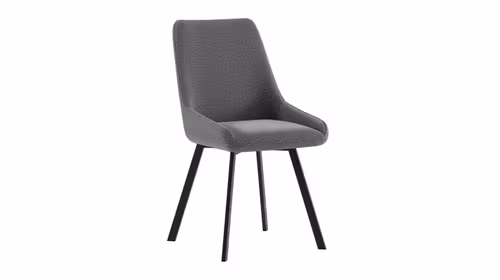 Scaun de bar Fox Grigio Scuro cu sezut tapitat in stofa rust si picioare metalice negre, design modern si confortabil