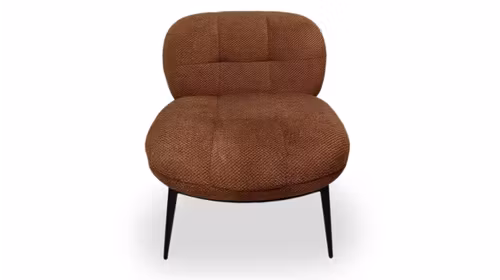 Fotoliu Jenna cu tapiterie textila portocaliu si design modern, ideal pentru living sau dormitor elegant.