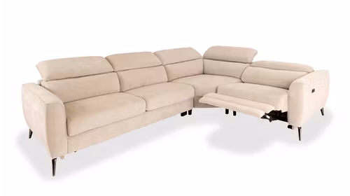 Canapea extensibila Locke cu recliner electric, textil Sutton Sand, dreapta