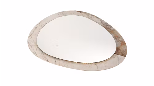 Oglindă Lorenzo Ceramică cu LED 122.1x103.4 cm, design modern cu finisaj ceramic și lumină LED integrată, ideală pentru spații elegante.