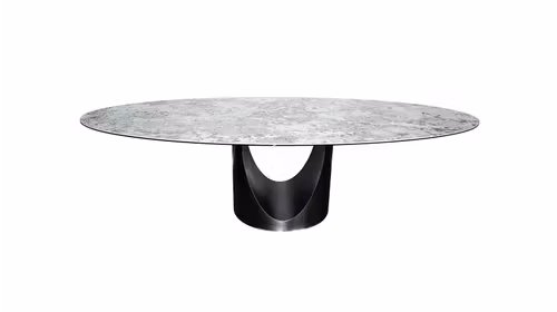 Masa eliptica Beatriz Ceramica Grey 270X118X76