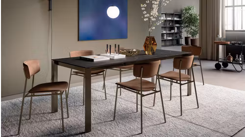 Masa extensibila Duca Calacatta Black Marble 160(220)x85