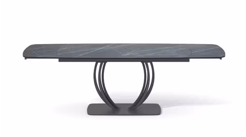 Masa extensibila Globo Ceramica Matte Grey 160(240)x90, produs expus, cu blat ceramic mat.