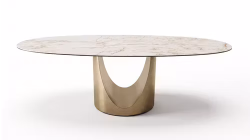 Masa Beatriz Champagne Gold Chromed 238x118 cm