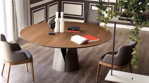 Masa Giano Wood Walnut Canaletto/Titanium 140 cm