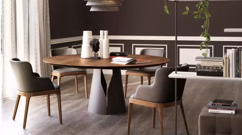 Masa Giano Wood Walnut Canaletto/Titanium 180 cm