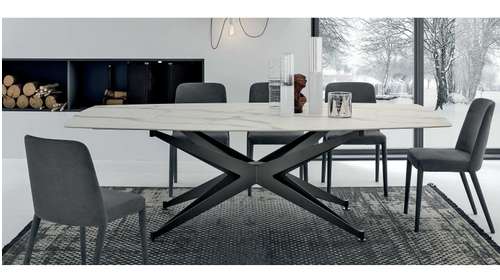 Masa Halley Anthracite/Calacatta Oro 180x110 cm