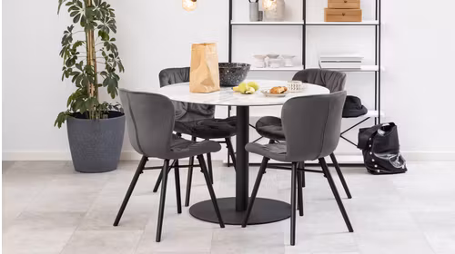Masa rotunda Corby White/Black 105 cm