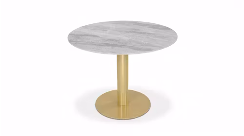 Masa rotunda Marrianne Piatra Gri Sinterizata/Picior Golden Powder 100x75 cm