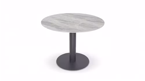 Masa rotunda Marrianne Piatra Gri Sinterizata/Picior Negru 100x75 cm