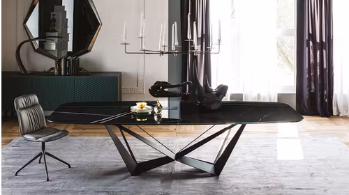 Masa Skorpio Keramik Glossy Sahara Noir 300x120