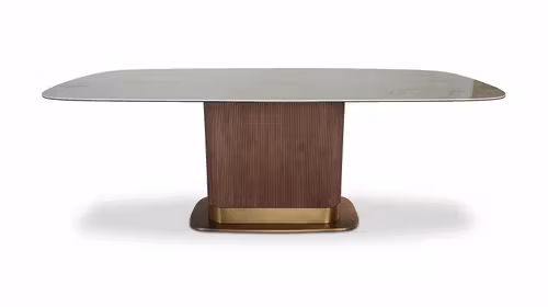 Masa Viento Ceramica Glossy FMG-11, structura Brushed S / S Titanium Gold 220 cm