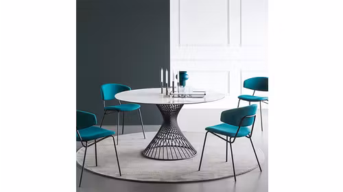 Masa Vortex Matt BlackWhite Marble 120 cm