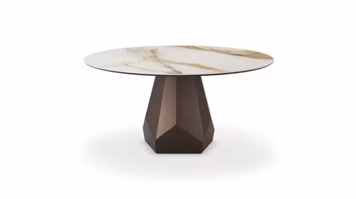 Masa rotunda Zermatt ceramica Borghini Calacatta 140 cm