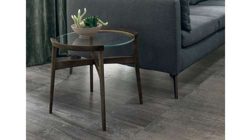 Masuta de cafea Bloom Sticla/Rovere Moka 56 cm