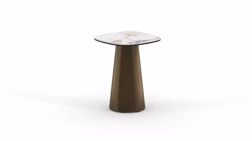 Masuta de cafea Enoki ceramica Matte Gilded White 40x40x50