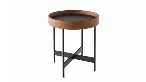 Masuta de cafea Arena Matt Black/Cognac 42 cm