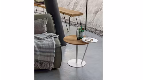 Masuta de cafea Eclisse White/Natural Knotted 55 cm