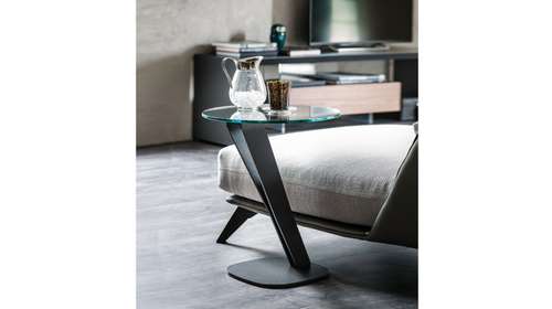 Masuta de cafea Falco Graphite/Clear Glass