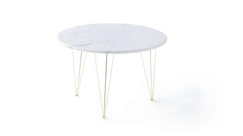 Masuta de cafea Flamingo Round Carrara/Gold 50 cm