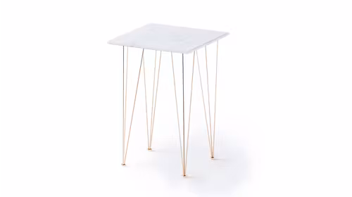 Masuta de cafea Flamingo Square Carrara/Copper 35x35