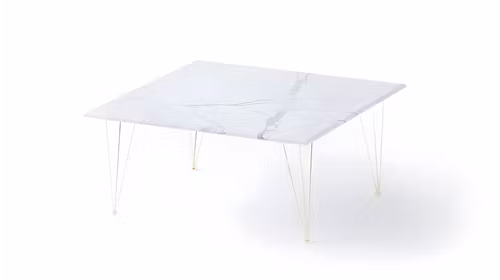 Masuta de cafea Flamingo Square Carrara/Gold 70x70