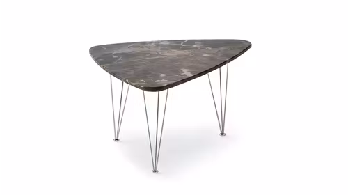 Masuta de cafea Flamingo Triangle Emperador/Chrome 63x63