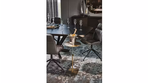 Masuta de cafea rotunda Step Brushed Brass