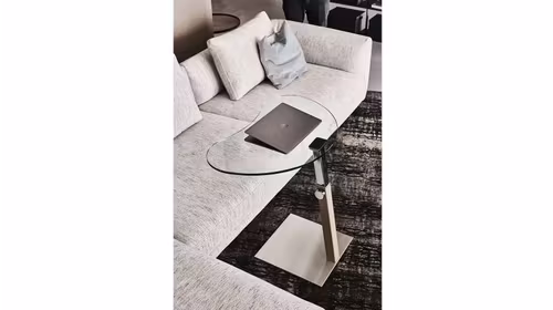 Masuta de cafea Shaped Lap Piele Ice 80x50