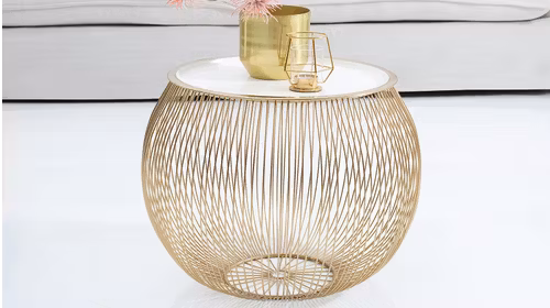 Masuta De Cafea Storage 51 Cm White Gold