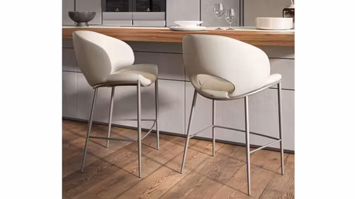 Scaun de bar Miranda ML B piele Oyster