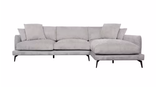 Canapea 2 locuri cu sezlong Monaco Light Grey, dreapta