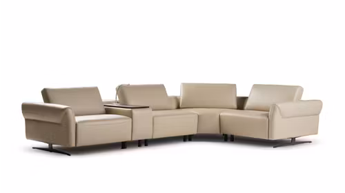 Canapea de colt cu recliner Cosmopolitan Piele Torello Beige, dreapta