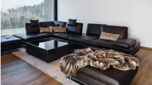 Canapea de colt Luna Piele Torello Marrone, stanga