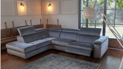 Canapea de colt cu recliner Louise Selma Topo, stanga