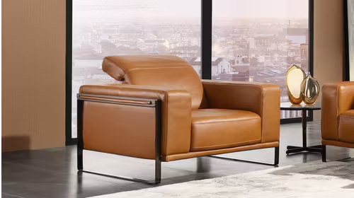 Fotoliu Bamboo Piele Torello Cognac