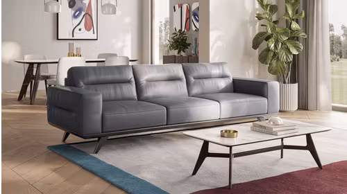 Canapea liniara 3 locuri Maxi Adrenalina Piele Le Mans Grey