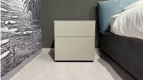 Noptiera Fil 2 sertare Nobilitato Liscio Platino