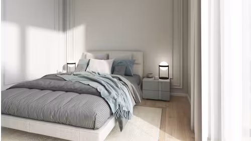 Noptiera Riva 2 sertare Alluminio Opaco + Nobilitato Gesso