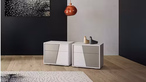 Noptiera Tivoli dreapta Frassino Bianco + Fango Opaco