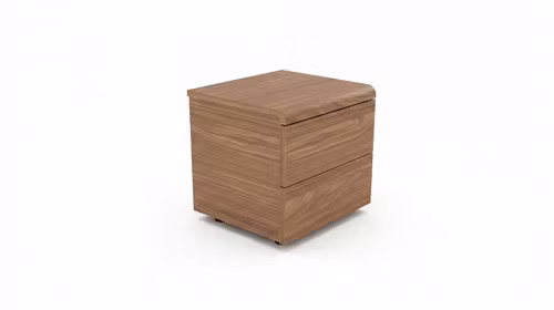 Noptiera Cooper Noce Ambra cu design modern si finisaj lemn, dimensiuni 44,6x39,8x42,3 cm