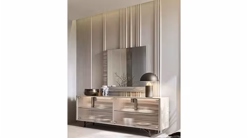 Oglinda patrata Jupiter Pearl Line High Gloss + Eco Stone Matte