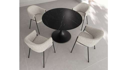 Masa Side Ceramico Marmo Nero D.100