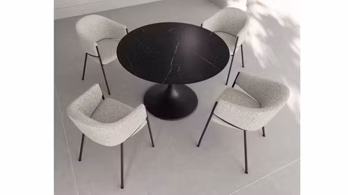Masa Side Ceramico Marmo Nero D.120