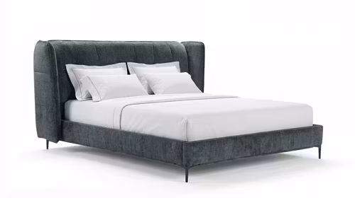 Pat Eko 160x200 cm cu tapiterie textila antracit, design modern si rafinat pentru dormitor contemporan.