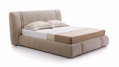 Pat Marlene cu lada de depozitare textil Beige 180x200